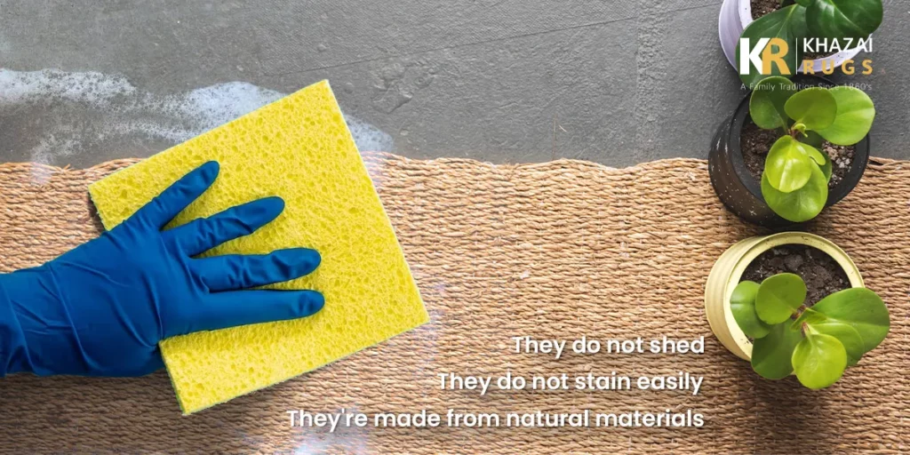 What makes jute rugs easy to clean?
